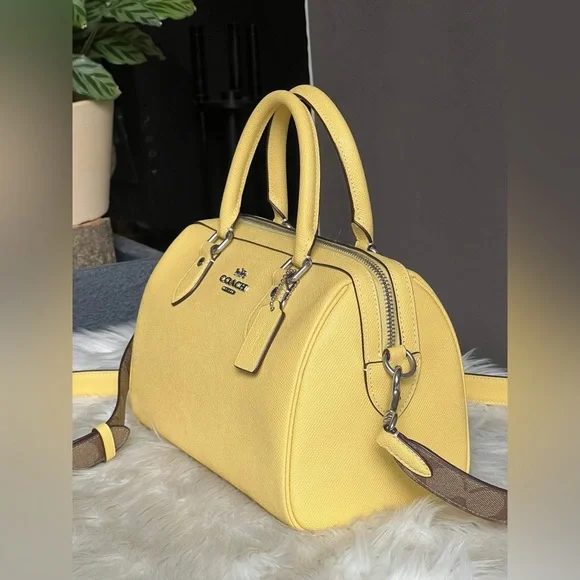 💰SOLD - CH322 - Coach Rowan Satchel with Signature Canvas Detail - Picture 4 of 12